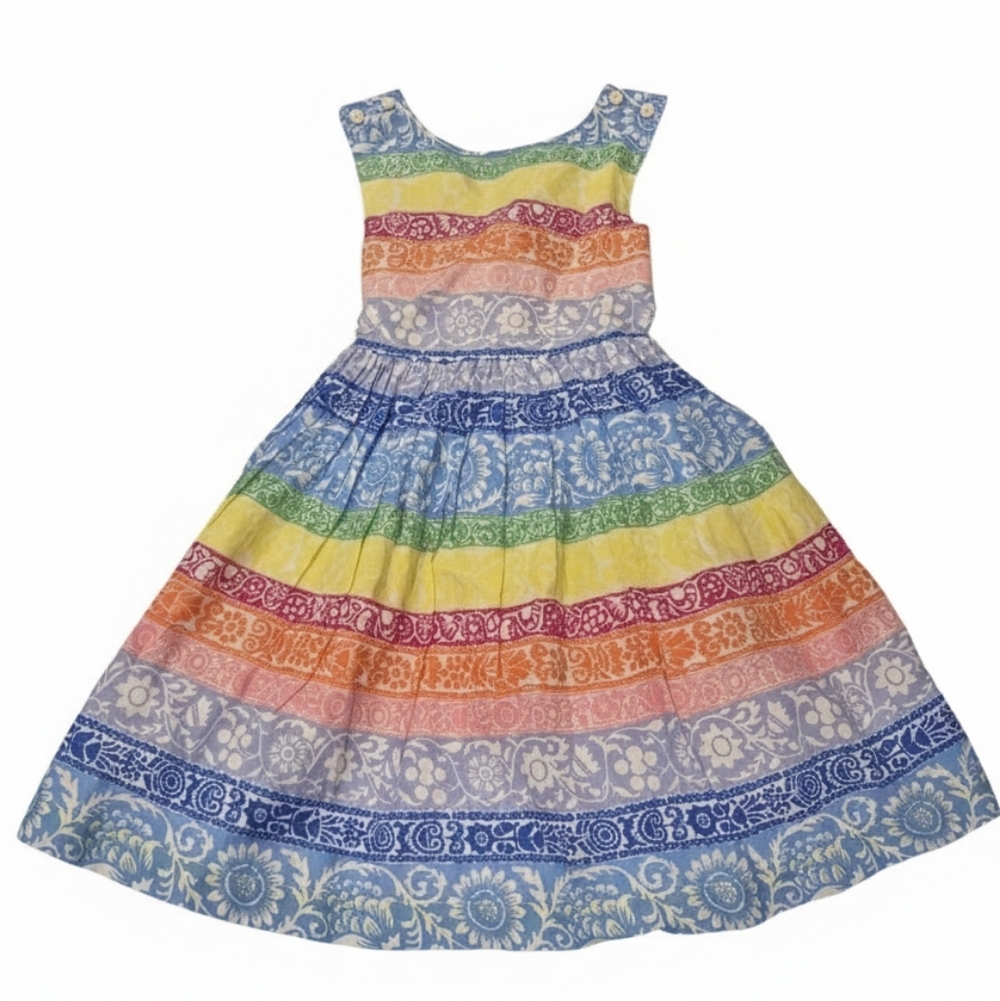 NWT Mini Boden Rainbow Dress 7-8 Girl